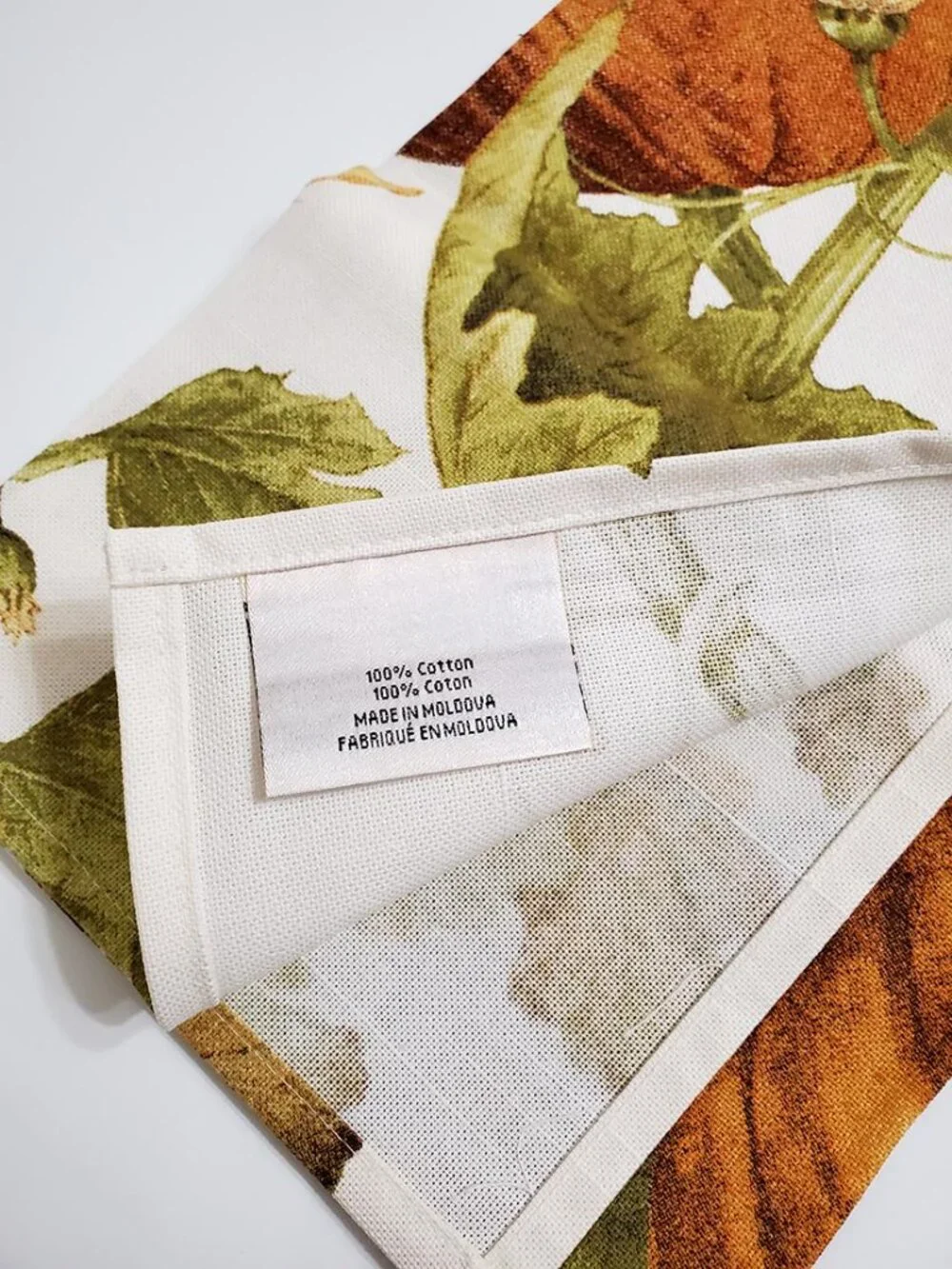 Williams-Sonoma Set of 2 Kitchen Towels Botanical Pumpkin Cotton